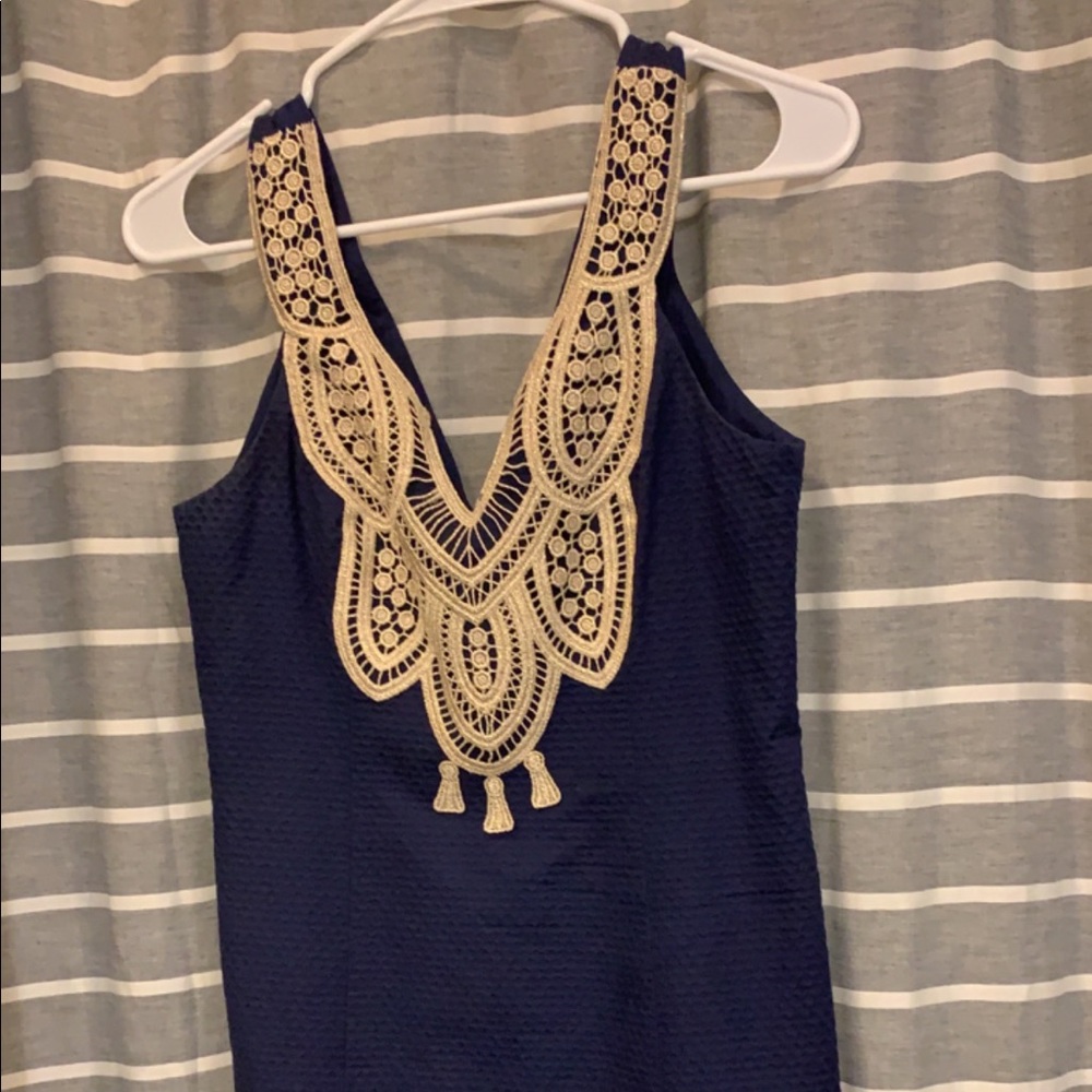 Lilly Pulitzer navy largo shift dress